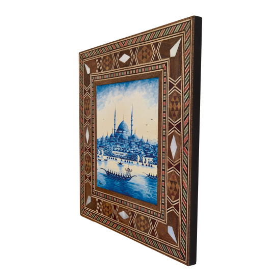Eminönü Yeni Camii Printed Mother-of-Pearl Effect Wooden Magnet