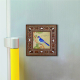 Bülbül Kuşu Çizimi Printed Mother-of-Pearl Effect Wooden Magnet