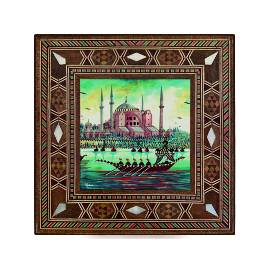 Ayasofya Camii  Baskılı Sedef Görünümlü Ahşap Magnet