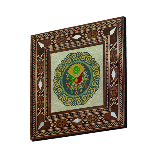 Osmanlı Arması  Printed Mother-of-Pearl Effect Wooden Magnet