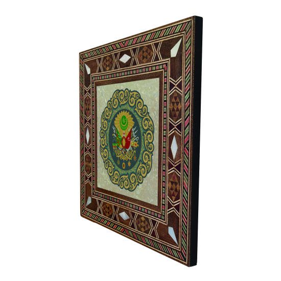 Osmanlı Arması  Printed Mother-of-Pearl Effect Wooden Magnet