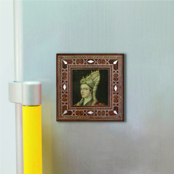 Hürrem Sultan Baskılı Sedef Görünümlü Ahşap Magnet
