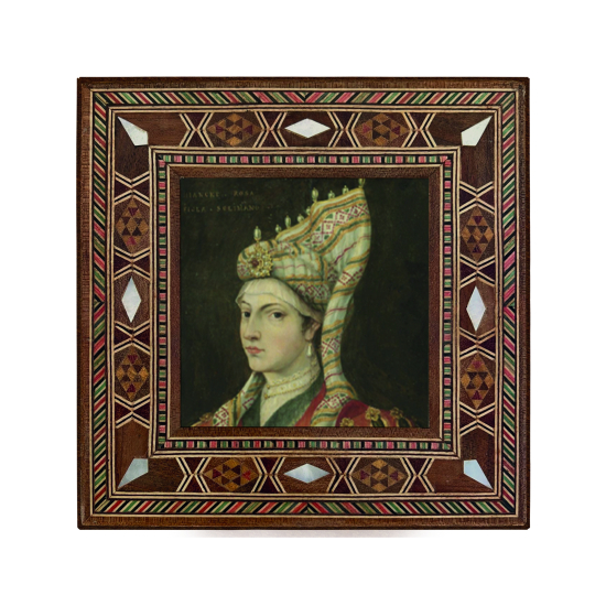 Hürrem Sultan Baskılı Sedef Görünümlü Ahşap Magnet