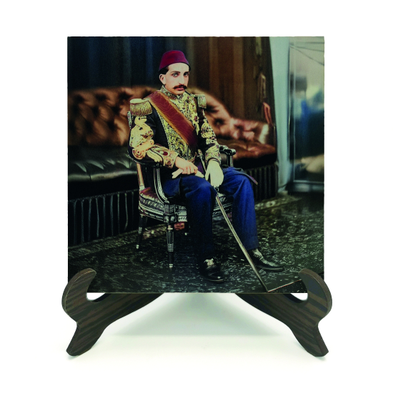 Sultan 2. Abdülhamit Han Baskılı Ahşap Masaüstlük