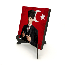Dua Eden Atatürk Baskılı Ahşap Masaüstlük