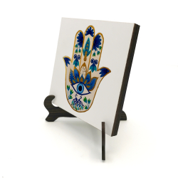 İşlemeli Fatıma'nın Eli Printed Wooden Tabletop
