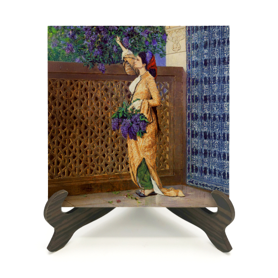 Osman Hamdi Bey – Leylak Toplayan Kız Tablosu Printed Wooden Tabletop