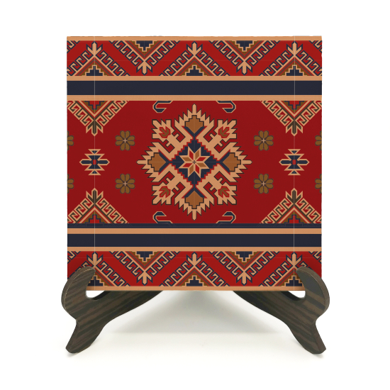 Halı Motifleri Printed Wooden Tabletop