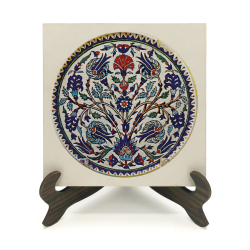 Çini İşlemeli Tabak Printed Wooden Tabletop