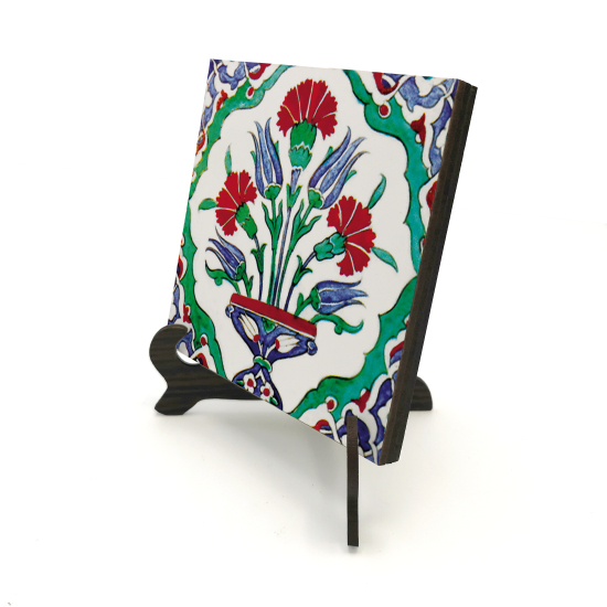 İznik Çini Deseni Printed Wooden Tabletop