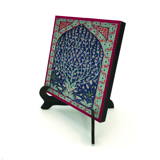İznik Çini Deseni Printed Wooden Tabletop