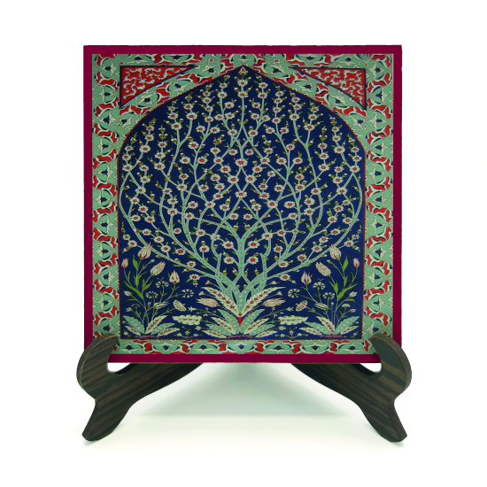 İznik Çini Deseni Printed Wooden Tabletop
