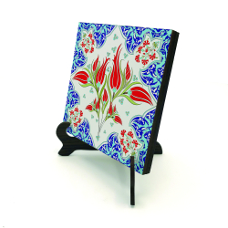 Osmanlı İznik Çini Deseni Printed Wooden Tabletop