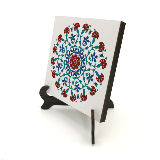 Osmanlı Çini Deseni Printed Wooden Tabletop