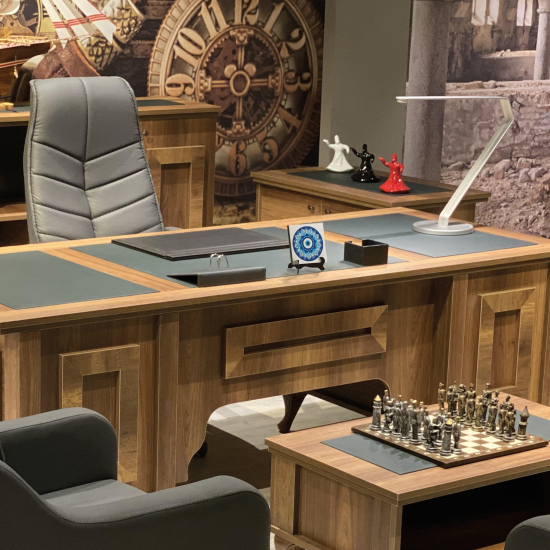 Nazar Boncuklu Desen Printed Wooden Tabletop