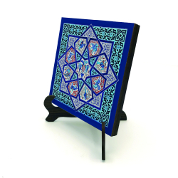 Anadolu Selçuklu Çini Motifi Printed Wooden Tabletop