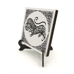 Aslan Formunda Hz. Ali için Dua Printed Wooden Tabletop