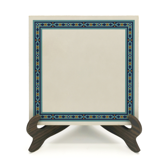 Name Can Be Added, Border Pattern / Image Printed Wooden Tabletop