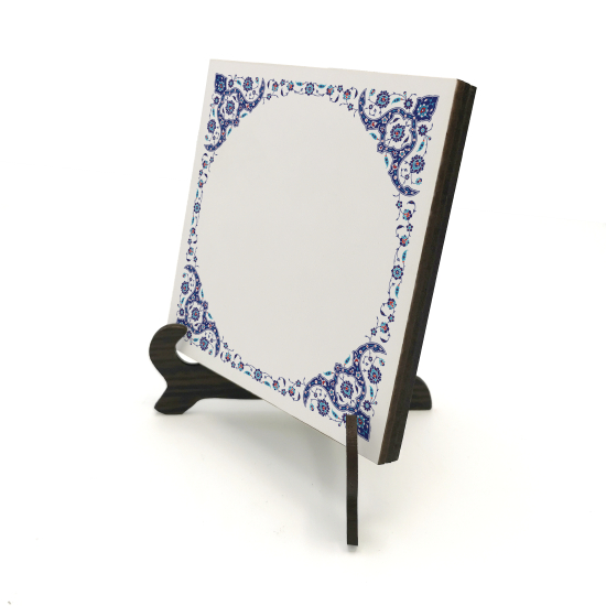 Name Can Be Added, Border Pattern / Image Printed Wooden Tabletop