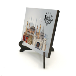 İstanbul Sembolik Yerler Baskılı Ahşap Masaüstlük