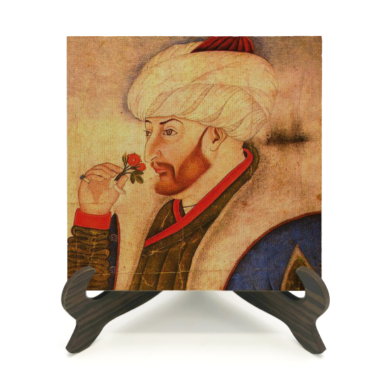 Fatih Sultan Mehmet Baskılı Ahşap Masaüstlük