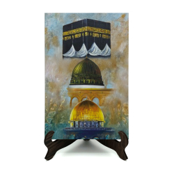 Kâbe, Mescid-i Aksa, Mescid-i Nebevi Baskılı Ahşap Masaüstlük