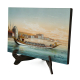 19th-Century Ottoman Imperial Barge Painting Printed Wooden Tabletop