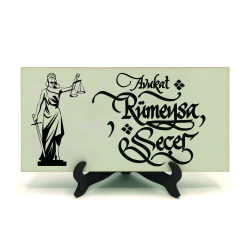 İsim Yazılabilir, Adalet Sembolü (Justitia / Themis) Printed Wooden Tabletop