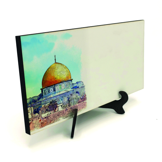 İsim Yazılabilir, Kudüs Mescid-i Aksa Kubbet-us Sahra Görseli Printed Wooden Tabletop