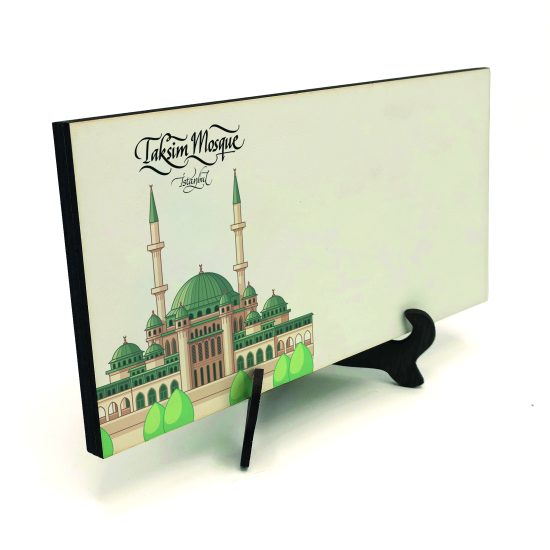 İsim Yazılabilir, Taksim Camii Görseli Baskılı Ahşap Masaüstlük
