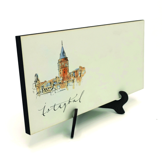 Kenar Deseni / Görseli Baskılı Ahşap Masaüstlük