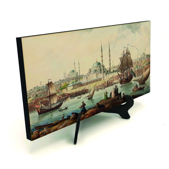 Old Istanbul View Printed Wooden Tabletop