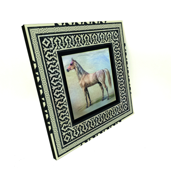 At Çizimi Baskılı Ahşap Tablo