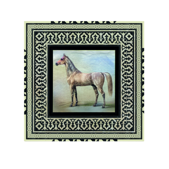 At Çizimi Baskılı Ahşap Tablo