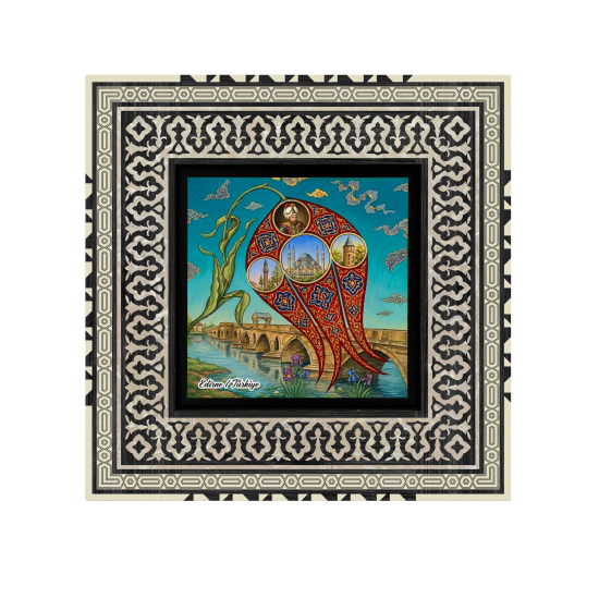 Edirne Sembolleri Baskılı Ahşap Tablo