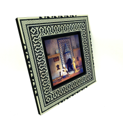 Osman Hamdi Bey- Kahve Ocağı Tablosu Baskılı Ahşap Tablo