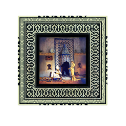 Osman Hamdi Bey- Kahve Ocağı Tablosu Baskılı Ahşap Tablo