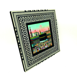 Osmanlı Dönemi Mekke-Kabe Baskılı Ahşap Tablo