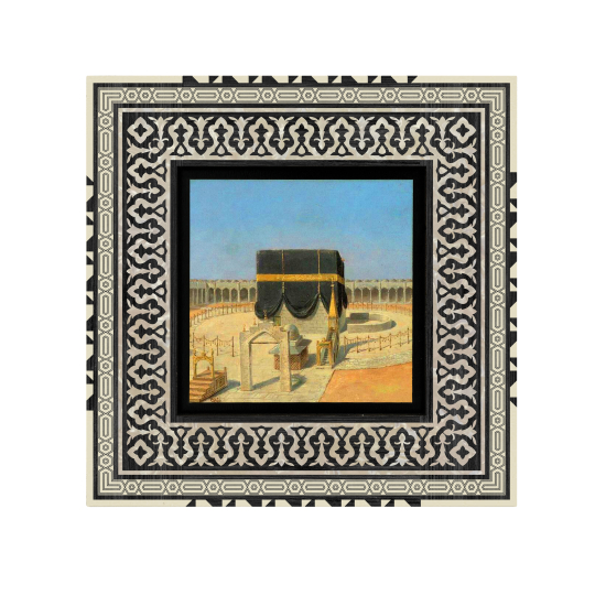 Kabe-i Şerif Çizimi Baskılı Ahşap Tablo