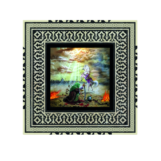 Kerbela Savaşı Görseli Baskılı Ahşap Tablo