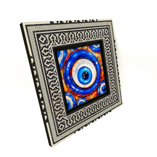 Sürreal Nazar Boncuğu Baskılı Ahşap Tablo