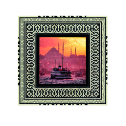 Süleymaniye Camii ve Vapur Fotoğrafı Baskılı Ahşap Tablo