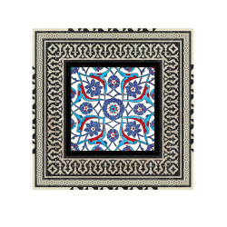 Rüstem Paşa Camii İznik Çini Deseni Printed Wooden Frame