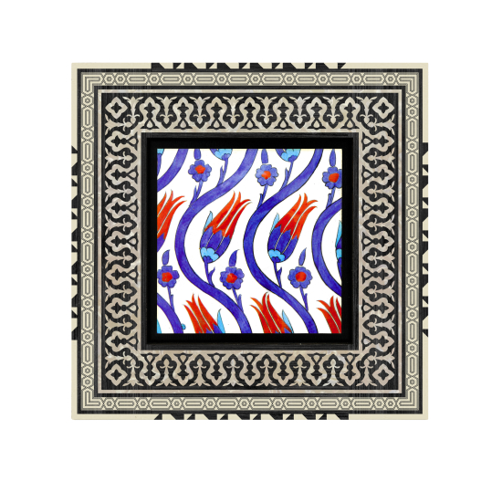 Laleli Çini Deseni (Rüstem Paşa Camii) Baskılı Ahşap Tablo