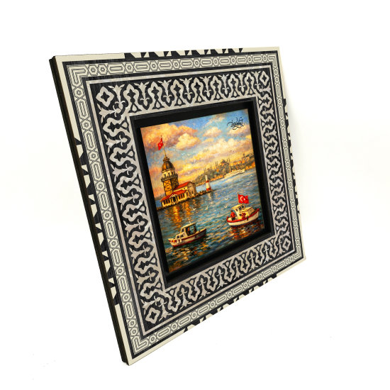 İstanbul Kız Kulesi Manzarası Printed Wooden Frame