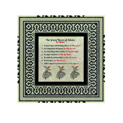 Mevlana'nın 7 Öğüdü (İngilizce) Baskılı Ahşap Tablo