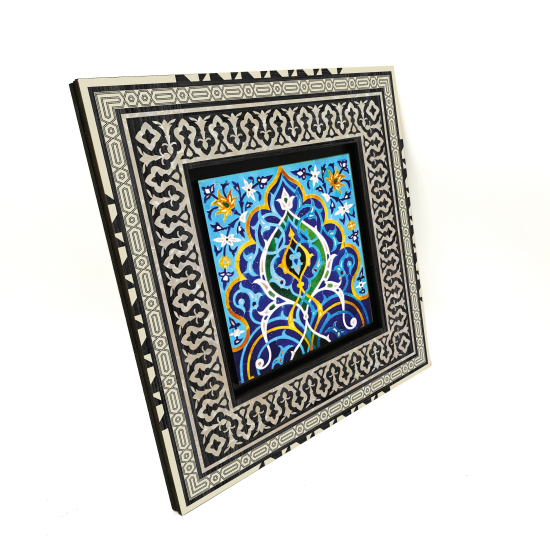 Cuma Camii Çinisi-İran Printed Wooden Frame