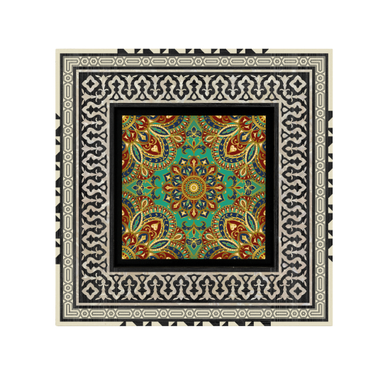 Mandala Desen Baskılı Ahşap Tablo