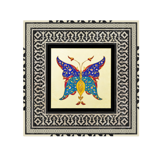 Kelebek Deseni Baskılı Ahşap Tablo