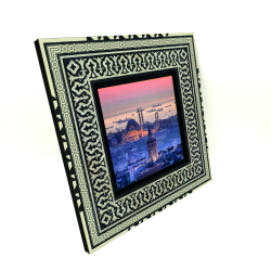 Galata Kulesi ve Süleymaniye Camii Baskılı Ahşap Tablo